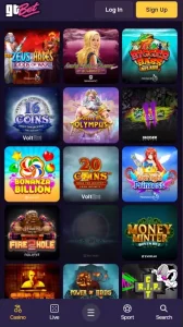 Mobiele app van GTBet Casino